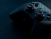 game controller neon dark